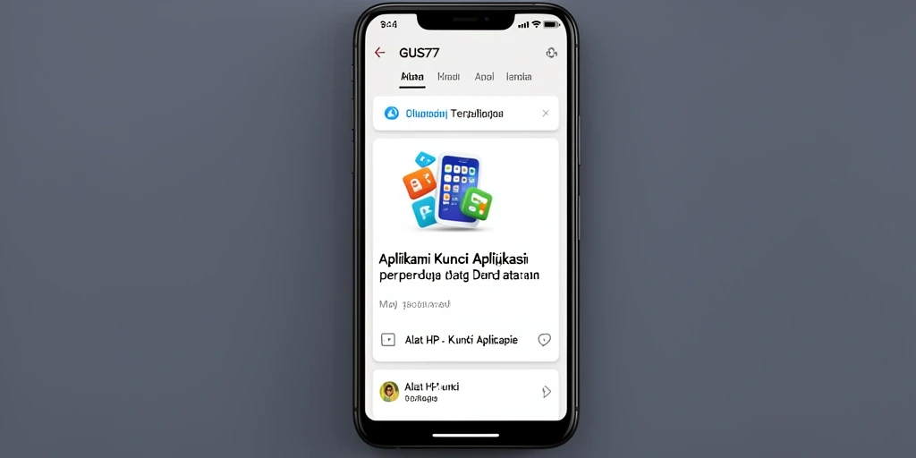 Tampilan antarmuka GUS77 untuk kunci aplikasi yang efisien.