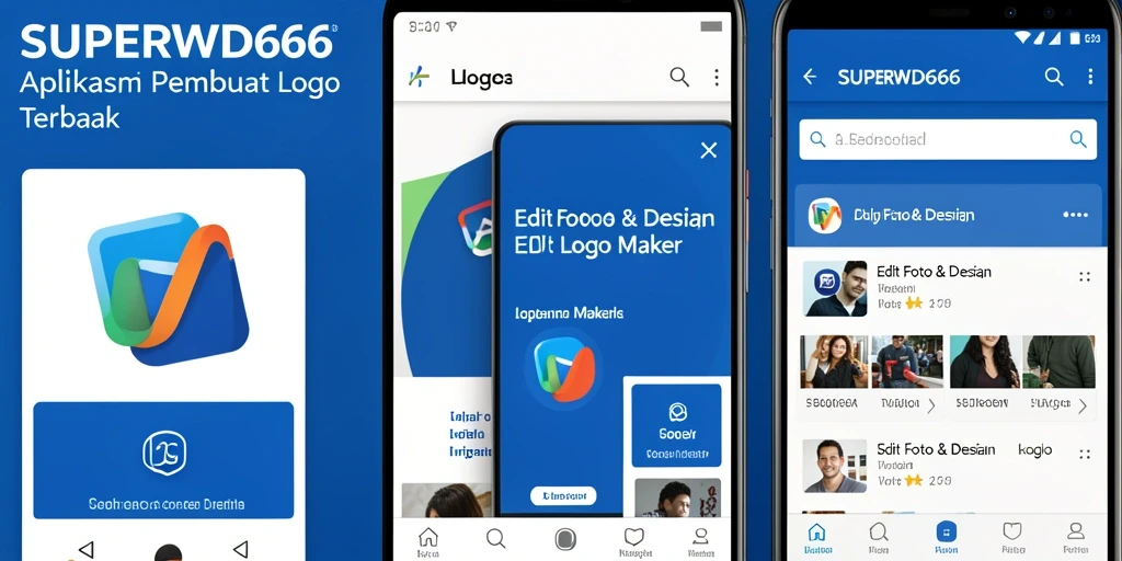 Tampilan antarmuka SUPERWD666 saat membuat logo yang menarik.