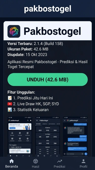 Tampilan halaman APK pakbostogel