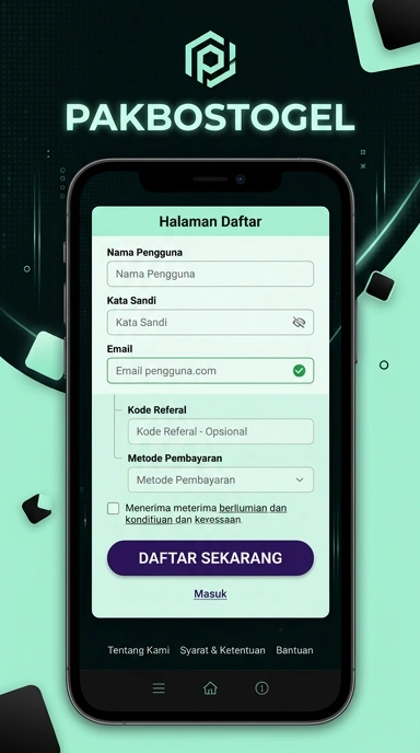 Tampilan halaman daftar pakbostogel