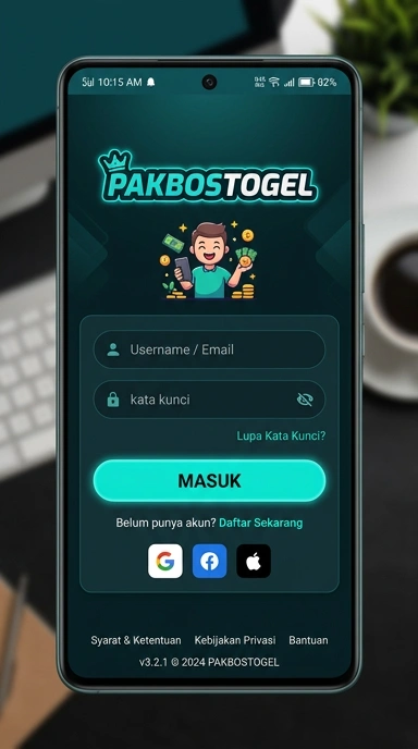 Tampilan halaman login pakbostogel